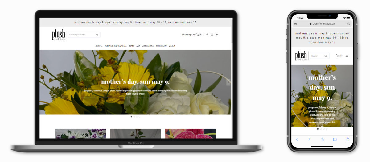 WordPress Website Portfolio (Plush Floral Studio)